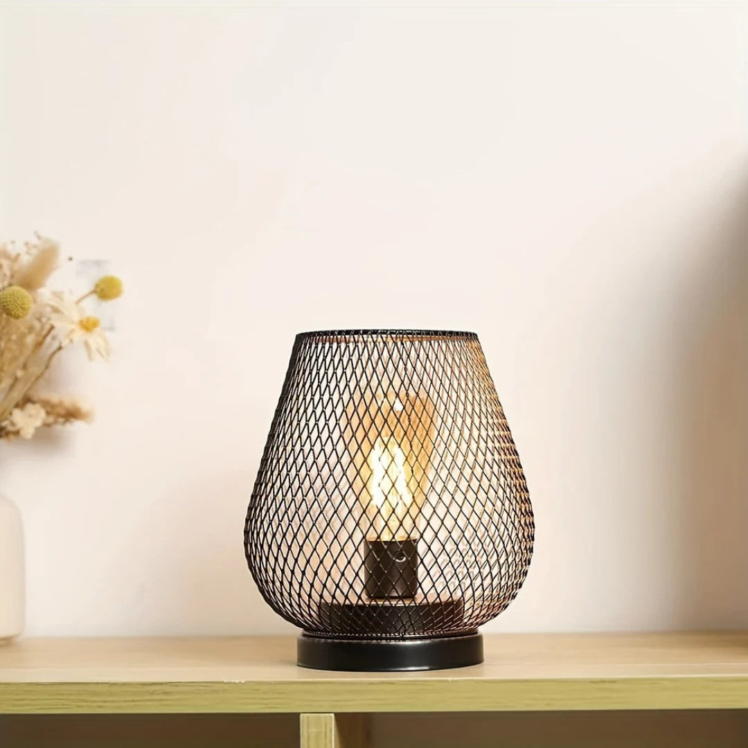 LED Lantern Battery-Powered Matte Black Indoor & Outdoor