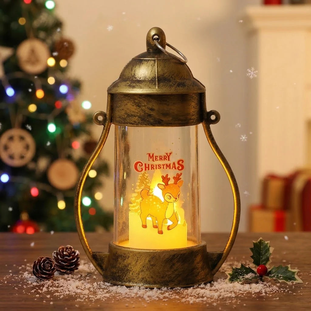 LED Lantern Festive Motif Battery-Powered Indoor & Outdoor