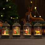 LED Lantern Snowman Scene Soft Warm Glow