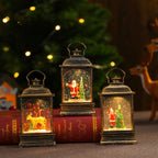 LED Lantern Snowman Scene Soft Warm Glow