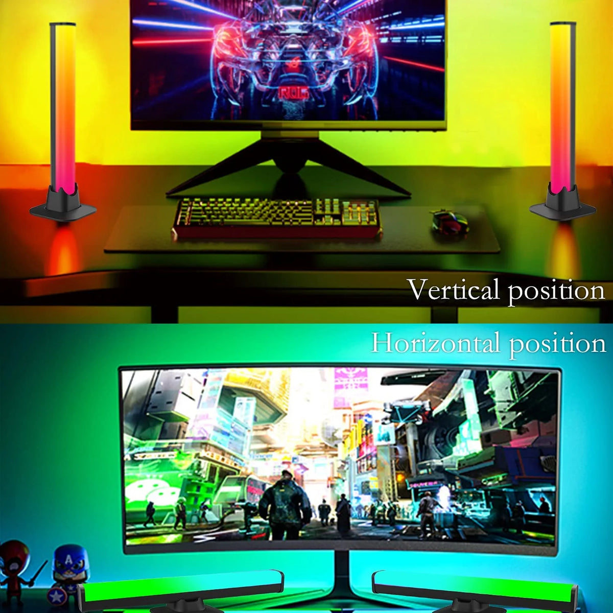 LED Light Bars App Control & Music Sync USB-Powered