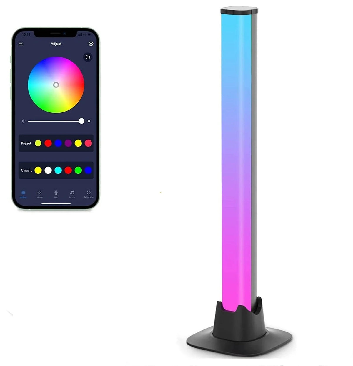 LED Light Bars App Control & Music Sync USB-Powered