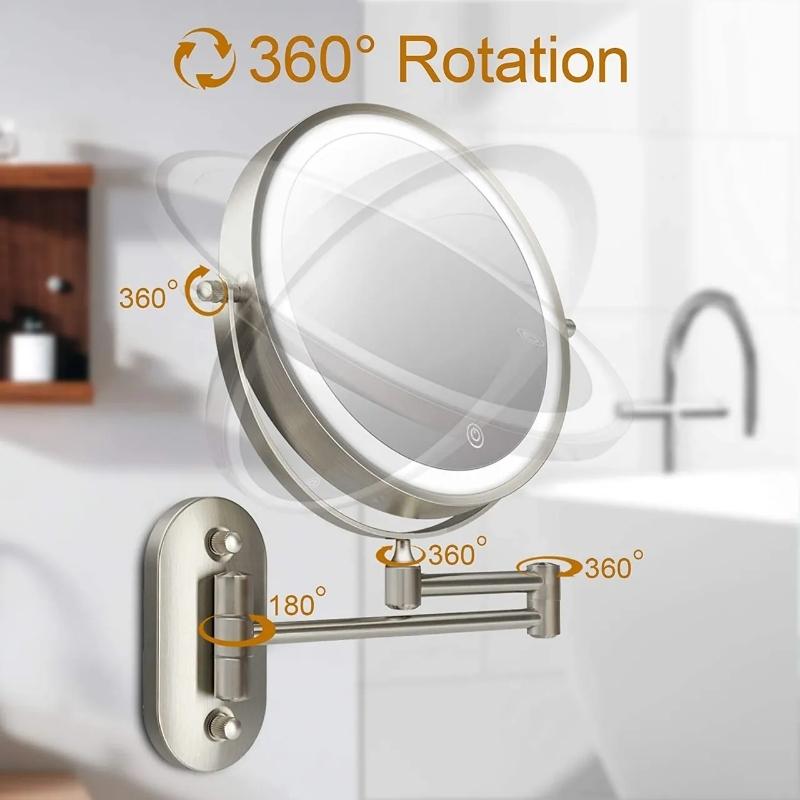 LED Makeup Mirror Rechargeable Adjustable Magnification