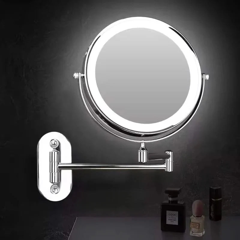 LED Makeup Mirror Touch Dimmable Magnifying Side USB Rechargeable
