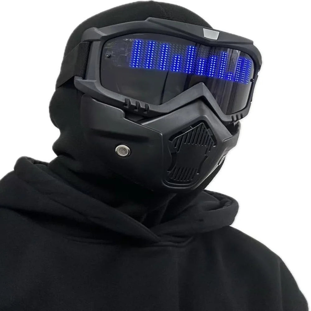LED Mask Wireless App Control Custom Animations 8-Hour Battery