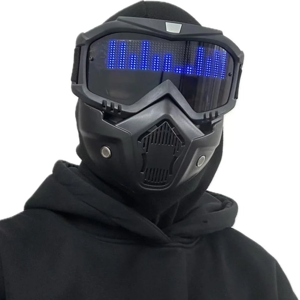 LED Mask Wireless App Control Custom Animations 8-Hour Battery