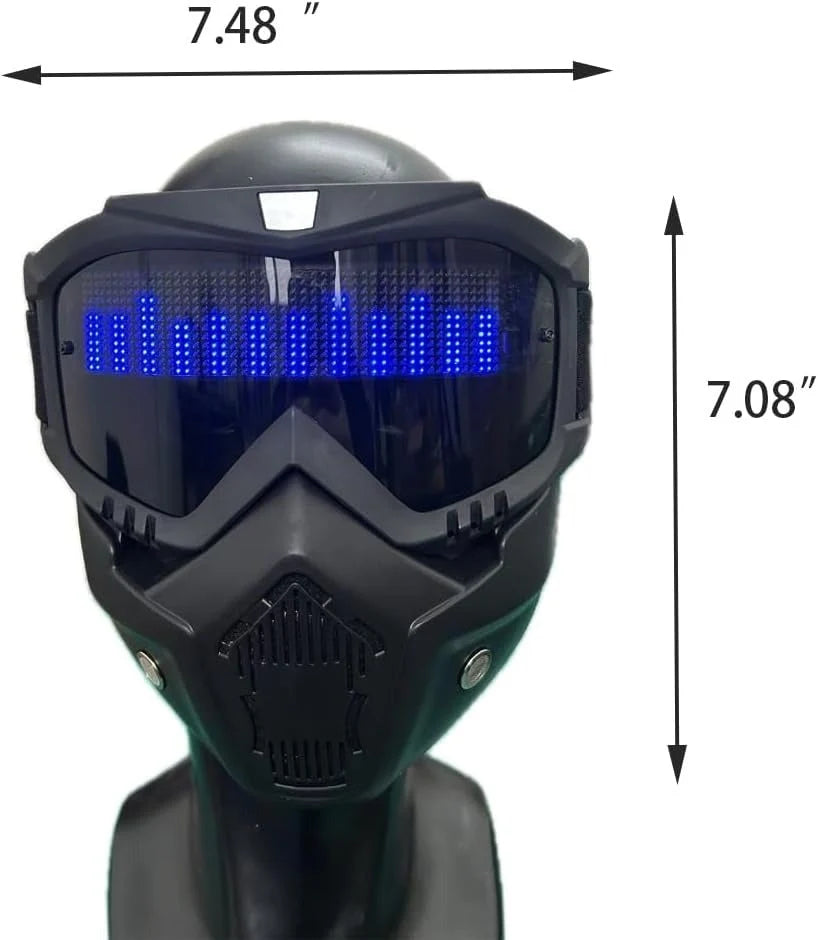 LED Mask Wireless App Control Custom Animations 8-Hour Battery