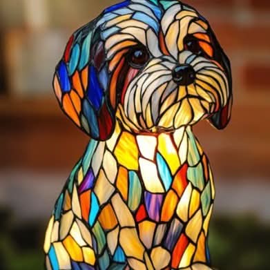 LED Night Light Dog Figurine Soft Warm & USB Powered