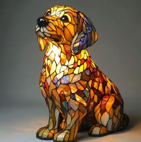 LED Night Light Dog Figurine Soft Warm & USB Powered