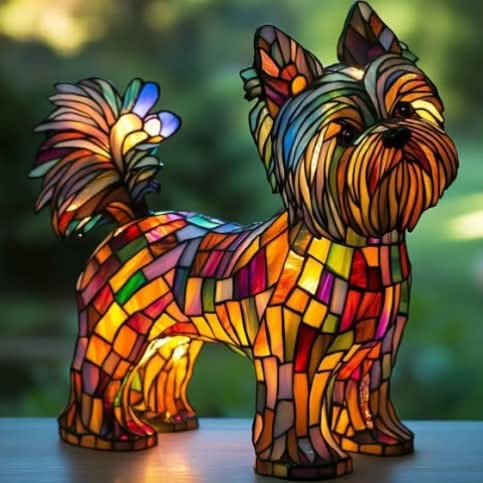 LED Night Light Dog Figurine Soft Warm & USB Powered
