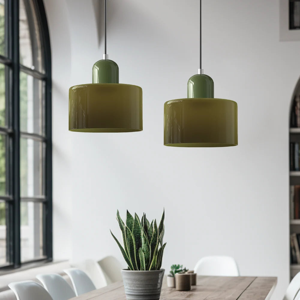 LED Pendant Lamp Slim Rectangular Halo Adjustable Suspension