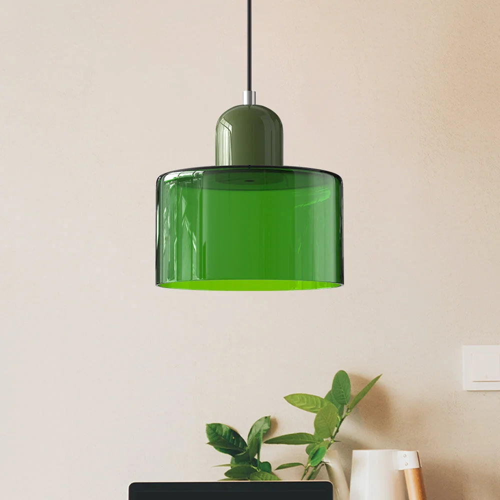 LED Pendant Lamp Slim Rectangular Halo Adjustable Suspension