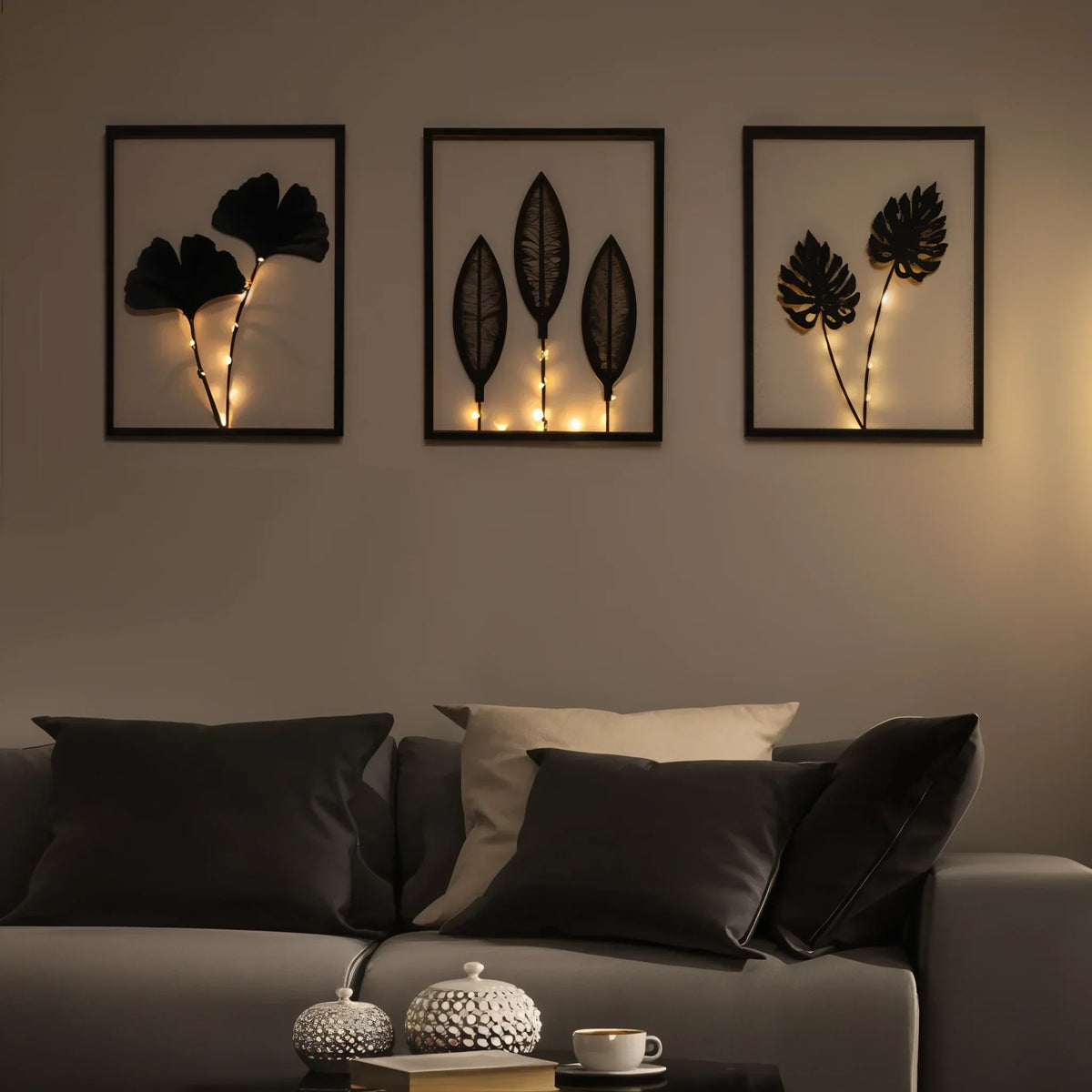 LED Photo Frames Battery-Powered Set of 3