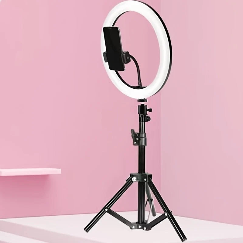 LED Ring Light Shadow-Free Adjustable Tripod & Phone Holder