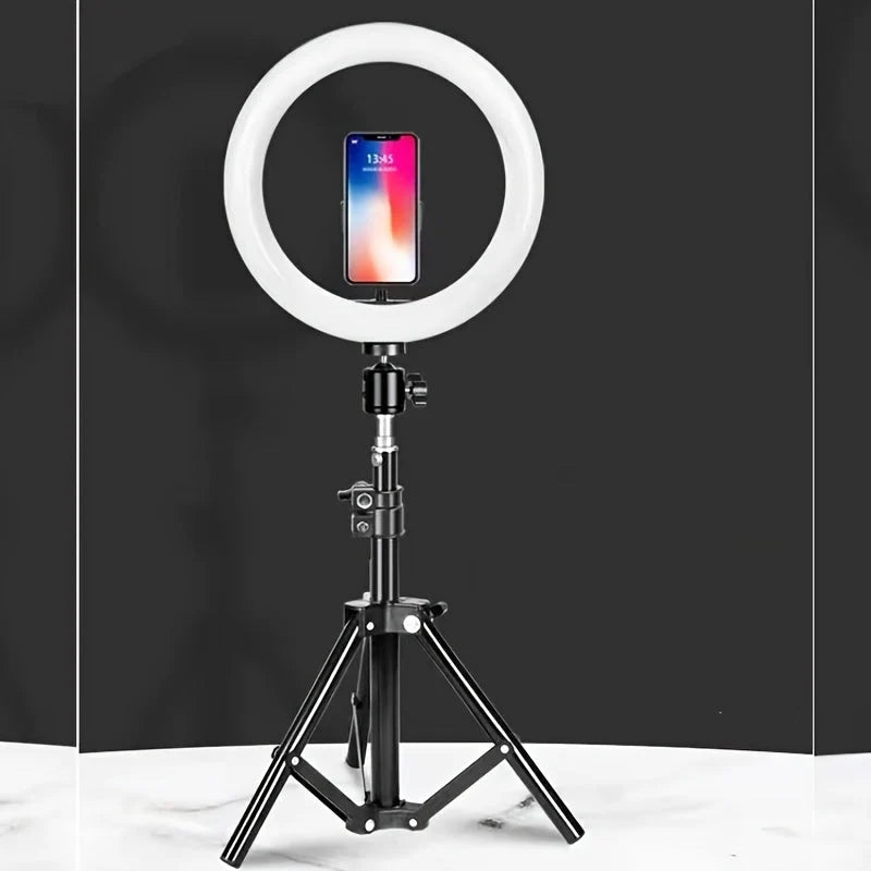 LED Ring Light Shadow-Free Adjustable Tripod & Phone Holder