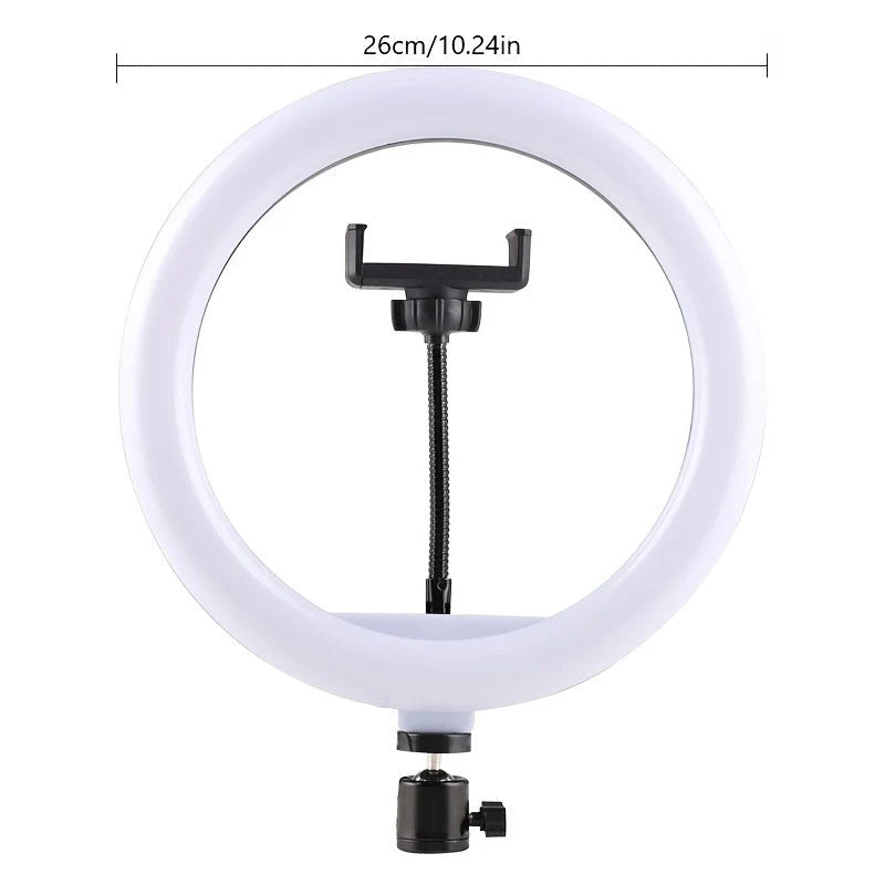 LED Ring Light Shadow-Free Adjustable Tripod & Phone Holder