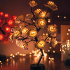 LED Rose Lamp Acrylic Petals & Metal Base