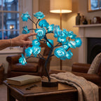 LED Rose Lamp Acrylic Petals & Metal Base