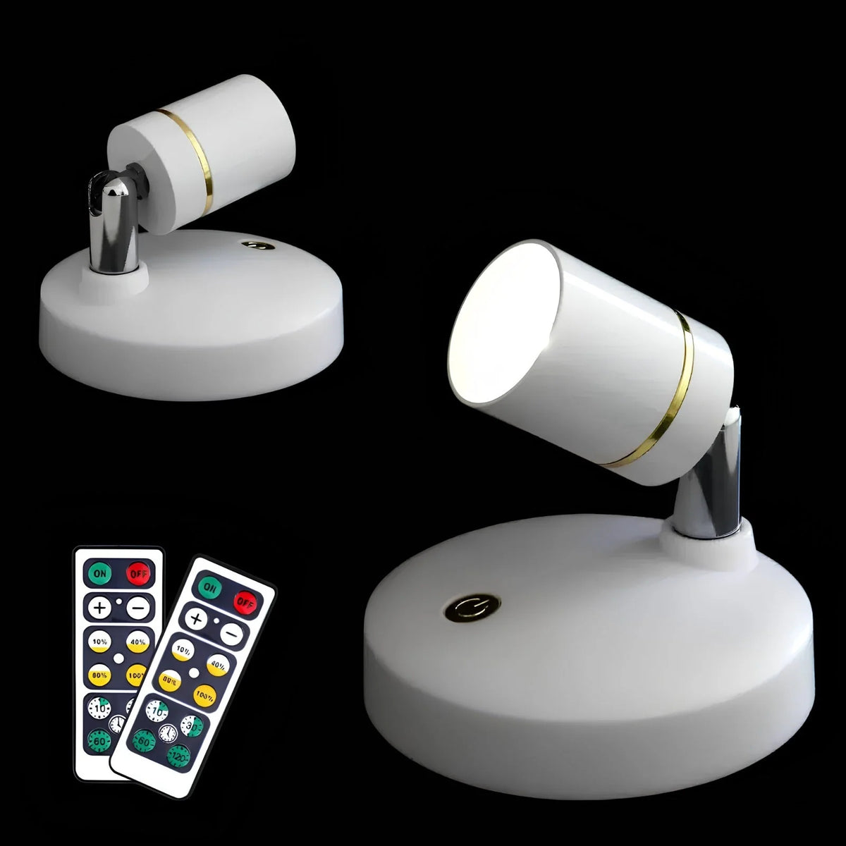 LED Spotlight 300° Rotation Dimmable Remote Control