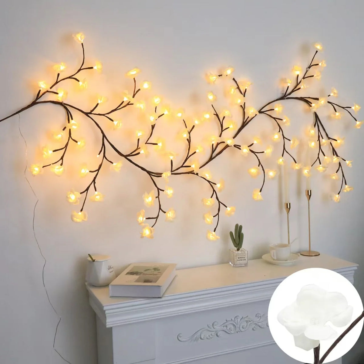 LED String Lights Floral Design USB Powered
