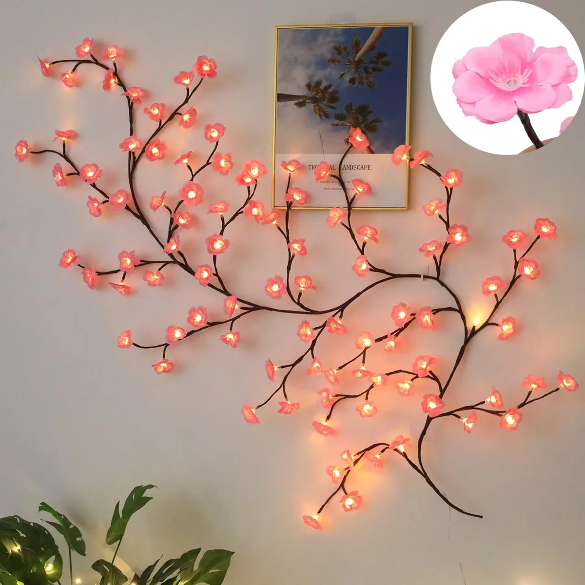 LED String Lights Floral Design USB Powered