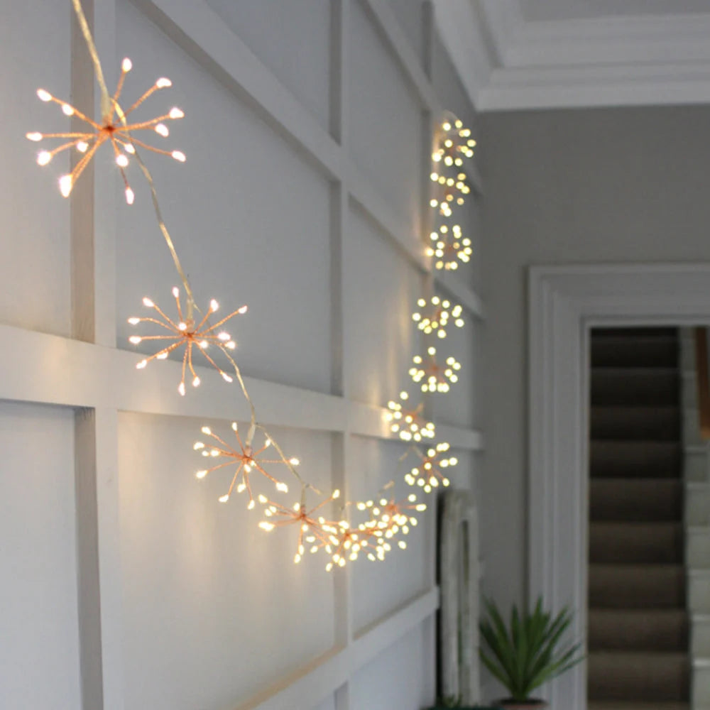 LED String Lights Starburst Copper Warm White