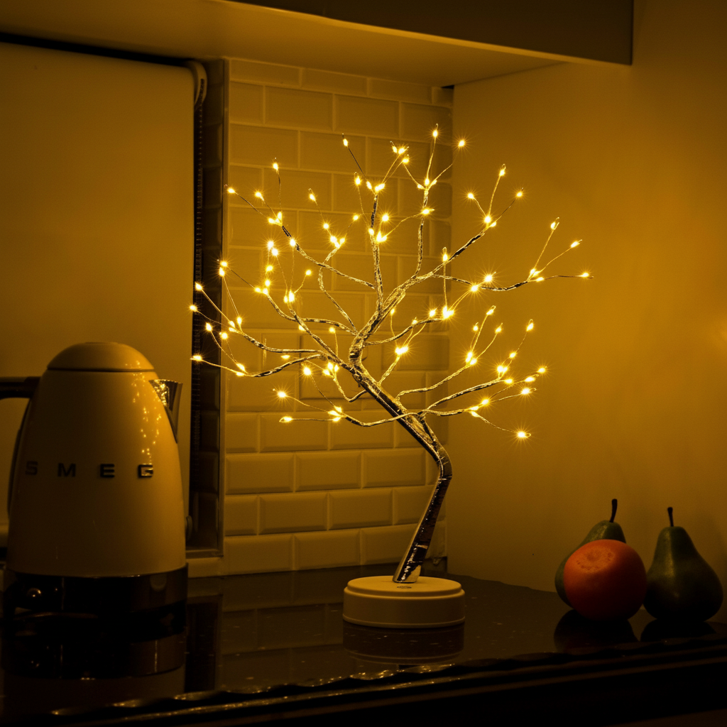 LED Table Lamp Bonsai Warm Glow USB & Battery