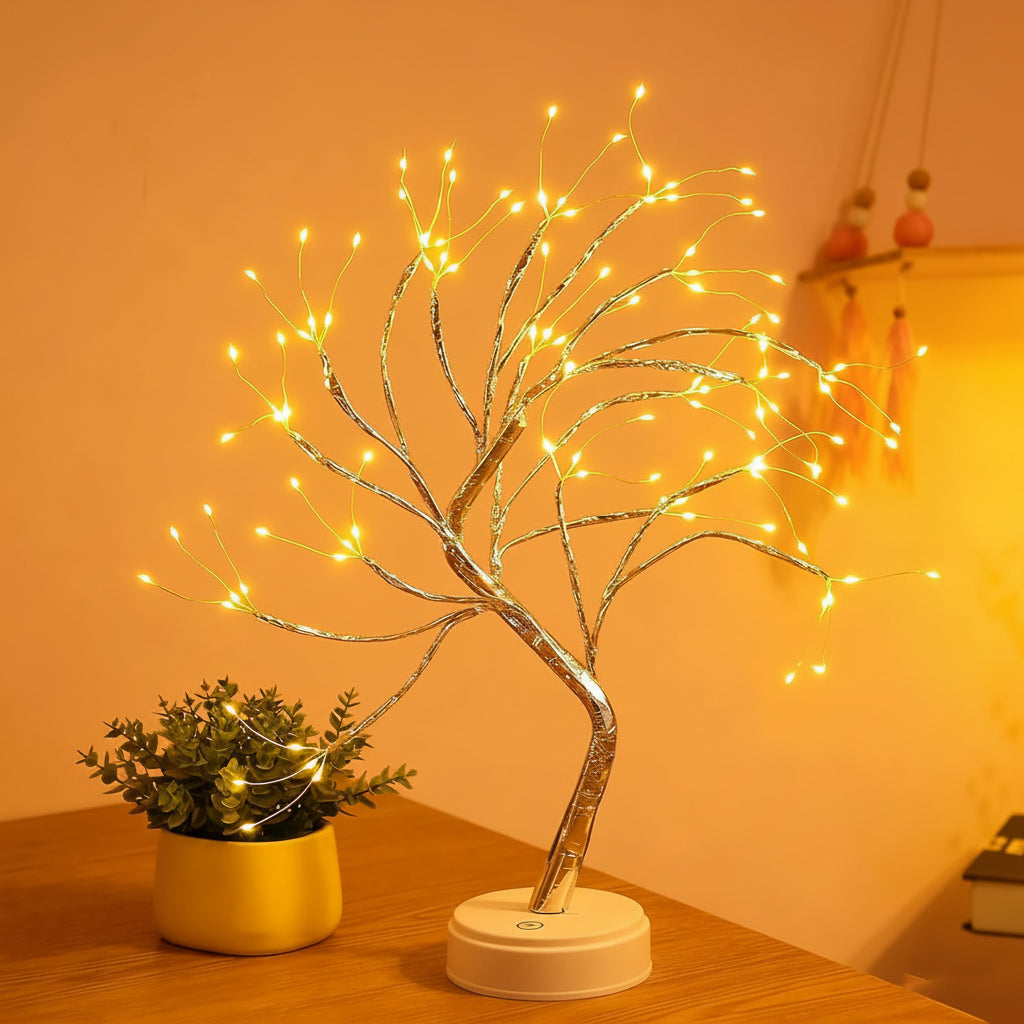 LED Table Lamp Bonsai Warm Glow USB & Battery