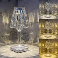 LED Table Lamp Crystal-Cut Diffuser USB Rechargeable Touch Control