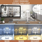 LED Table Lamp Crystal-Cut Diffuser USB Rechargeable Touch Control