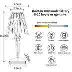 LED Table Lamp Crystal-Cut Diffuser USB Rechargeable Touch Control