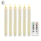 LED Taper Candles Flameless Flickering Remote Control