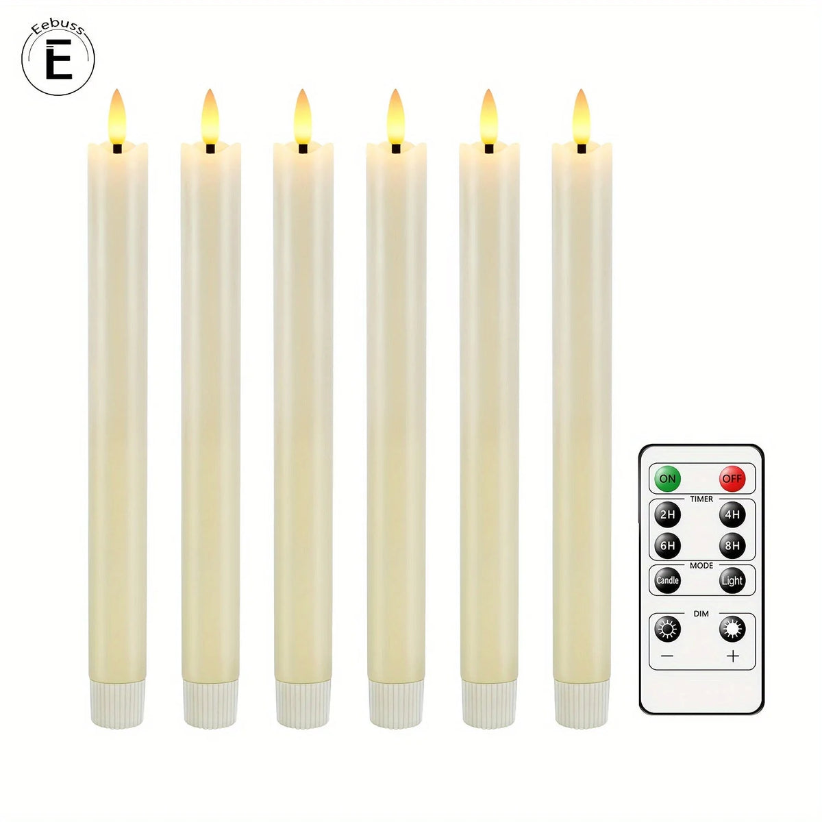 LED Taper Candles Flameless Flickering Remote Control
