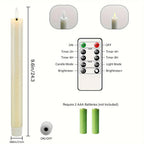 LED Taper Candles Flameless Flickering Remote Control