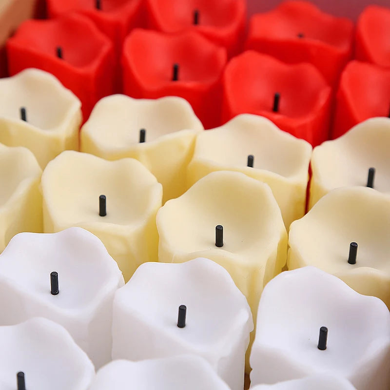 LED Tealights Realistic Wax Flameless & Battery Operated
