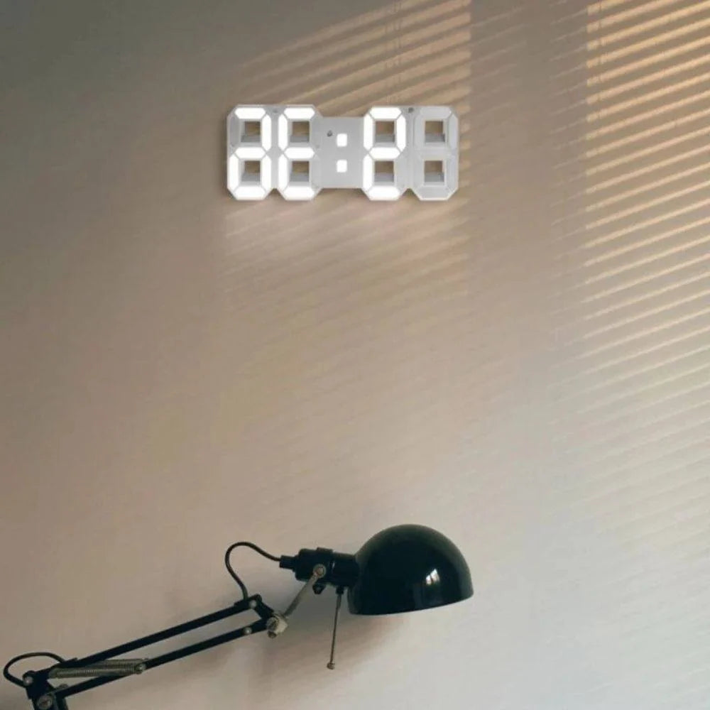 LED Wall Clock 3D Dimmable Soft Glow USB Powered