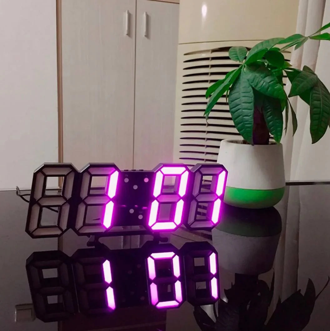LED Wall Clock 3D Dimmable Soft Glow USB Powered