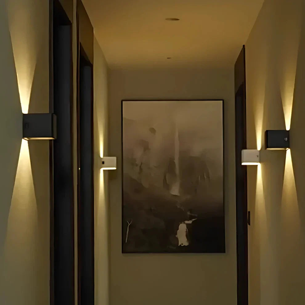 LED Wall Lamp Adjustable Dual-Panel Wired & USB Rechargeable