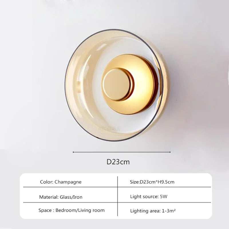 LED Wall Lamp Energy-Efficient 5W Glass & Iron