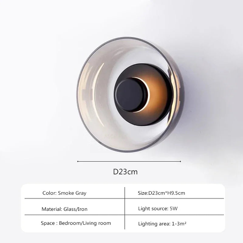 LED Wall Lamp Energy-Efficient 5W Glass & Iron