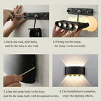 LED Wall Lamp Slim Aluminum Adjustable Brightness