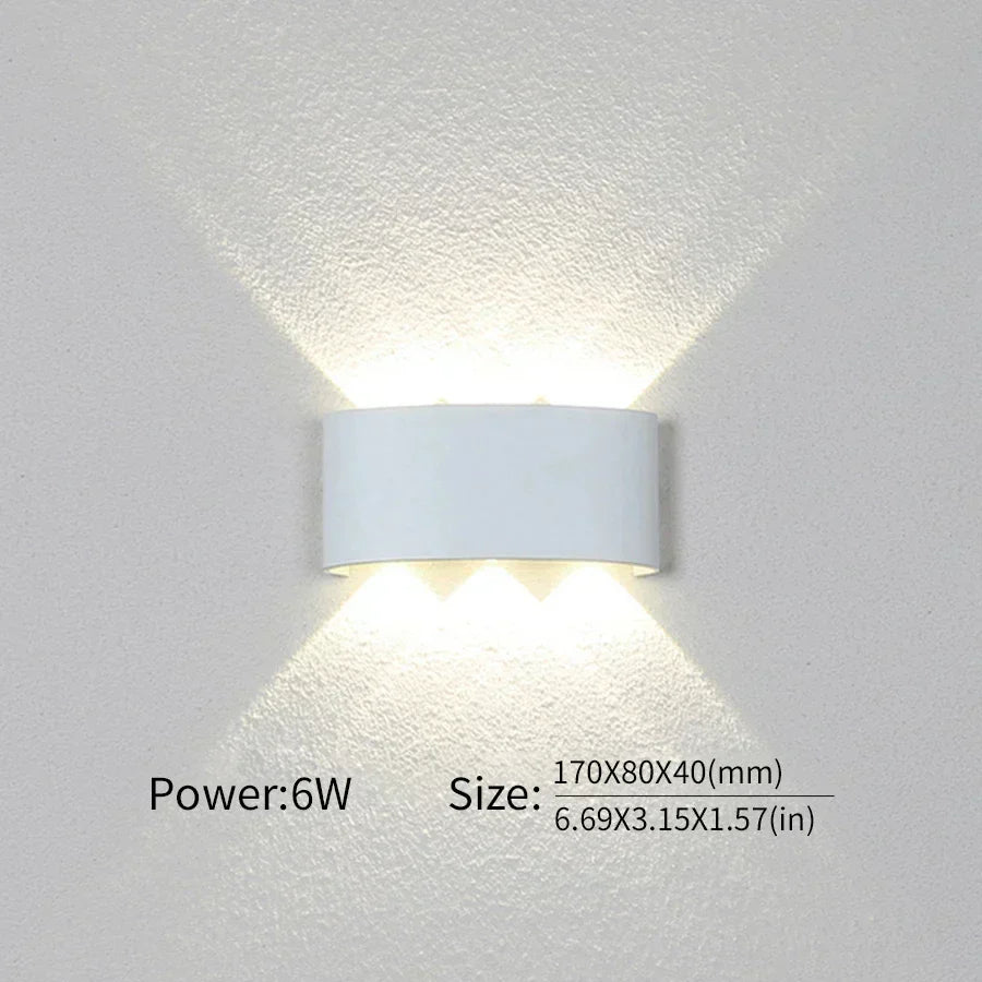 LED Wall Lamp Slim Aluminum Adjustable Brightness