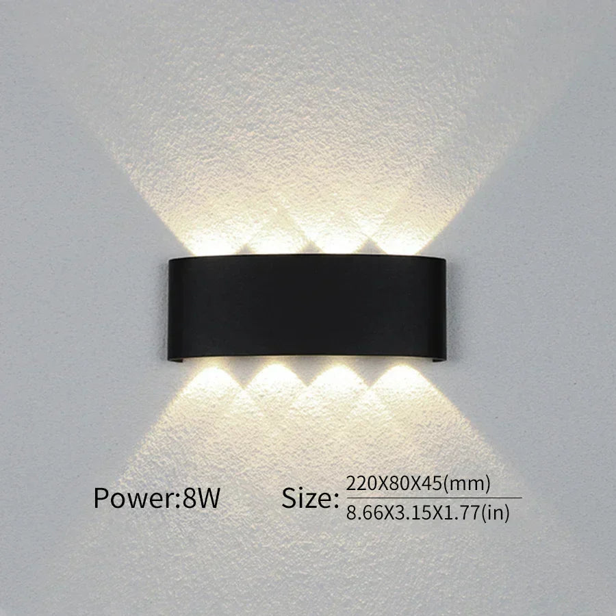 LED Wall Lamp Slim Aluminum Adjustable Brightness