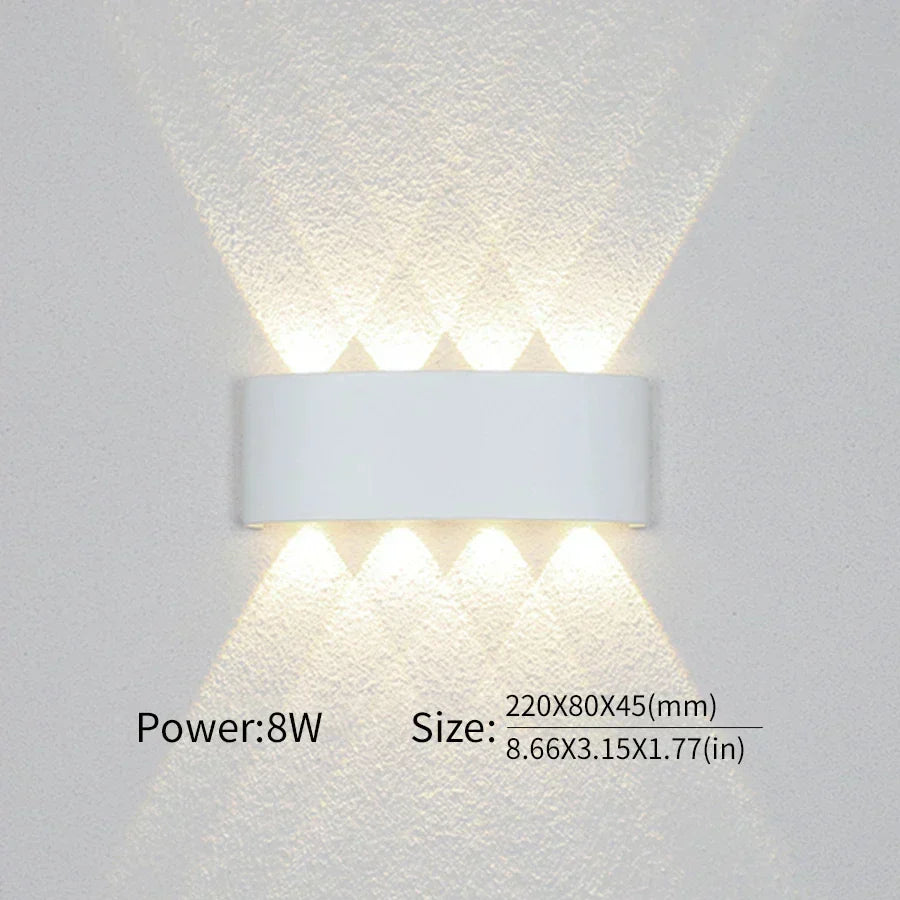 LED Wall Lamp Slim Aluminum Adjustable Brightness