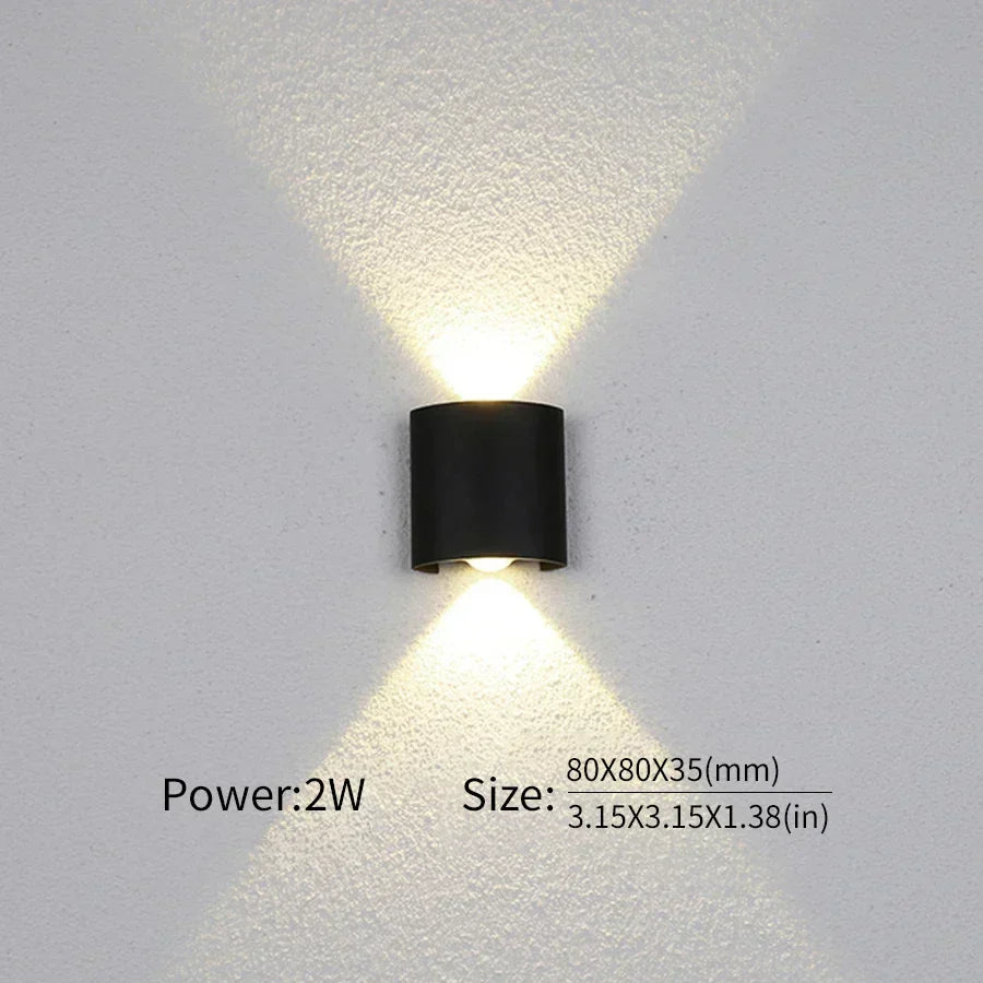 LED Wall Lamp Slim Aluminum Adjustable Brightness