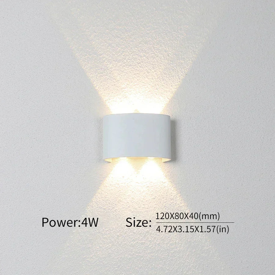 LED Wall Lamp Slim Aluminum Adjustable Brightness