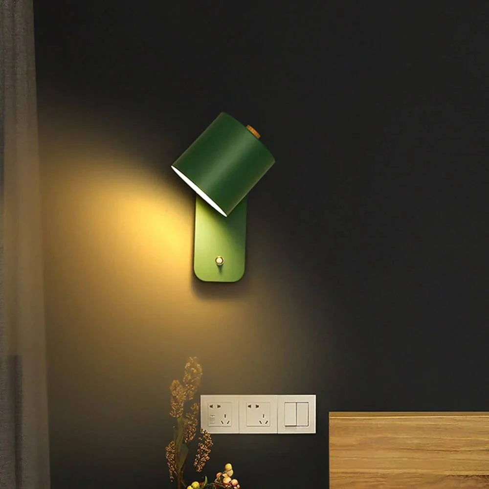 LED Wall Light Directed Lighting Integrated Switch Metal Body