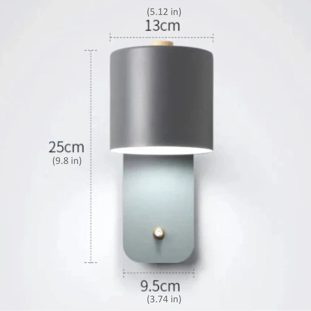 LED Wall Light Directed Lighting Integrated Switch Metal Body