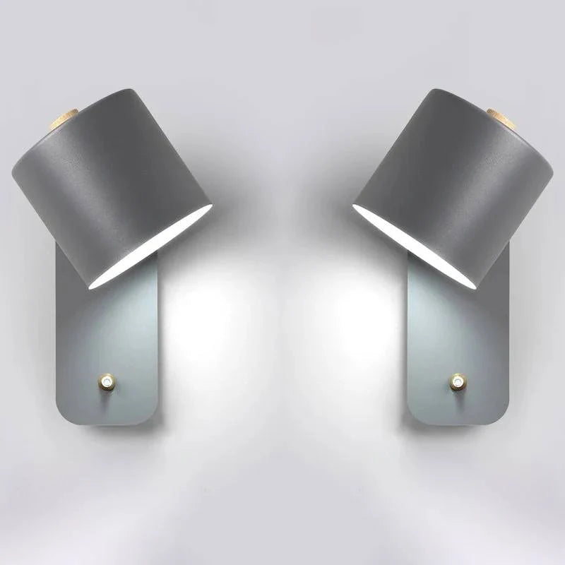 LED Wall Light Directed Lighting Integrated Switch Metal Body