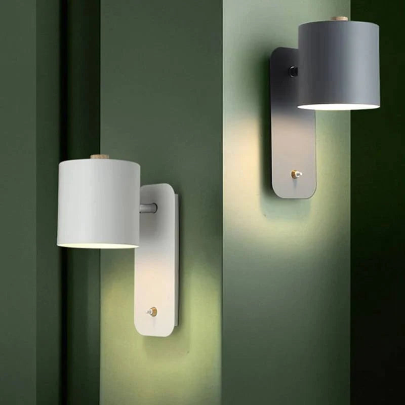LED Wall Light Directed Lighting Integrated Switch Metal Body